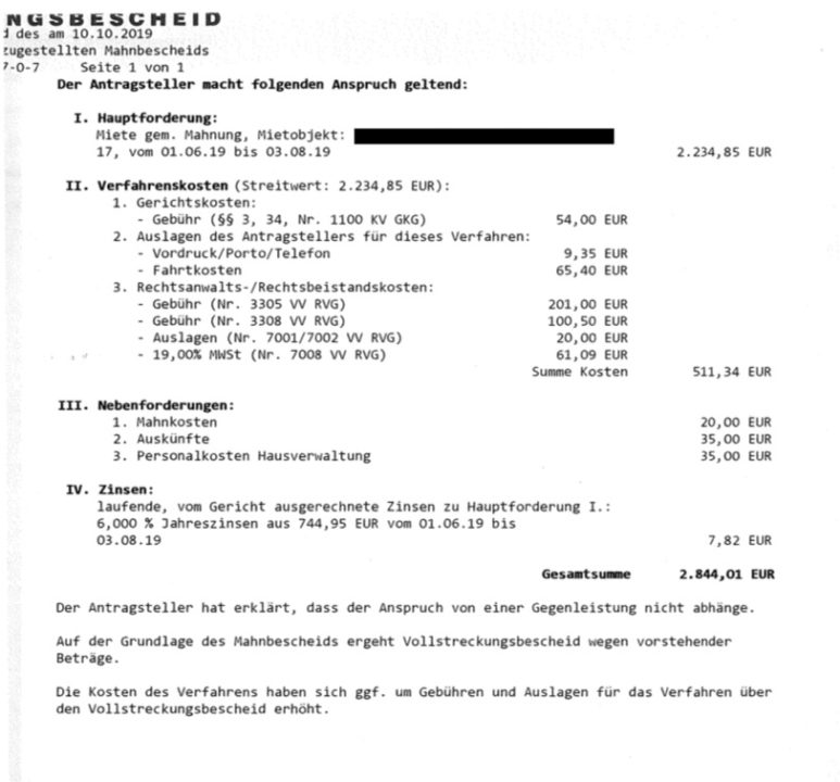 Vollstreckungsbescheid Grafik - immlab
